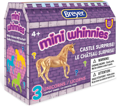 Breyer Horses Mini Whinnies Castle Surprise | 3 Unicorns | Random Assortment | 1:64 Scale | Unicorns Measure 2" x 1.5" | Model 7848 - Hooves and Paws