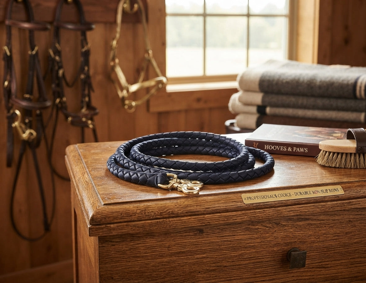 Lifestyle photo of Professional's Choice Braided Roping Reins - Durable Non-Slip Polypropylene Equestrian Horse Riding Reins