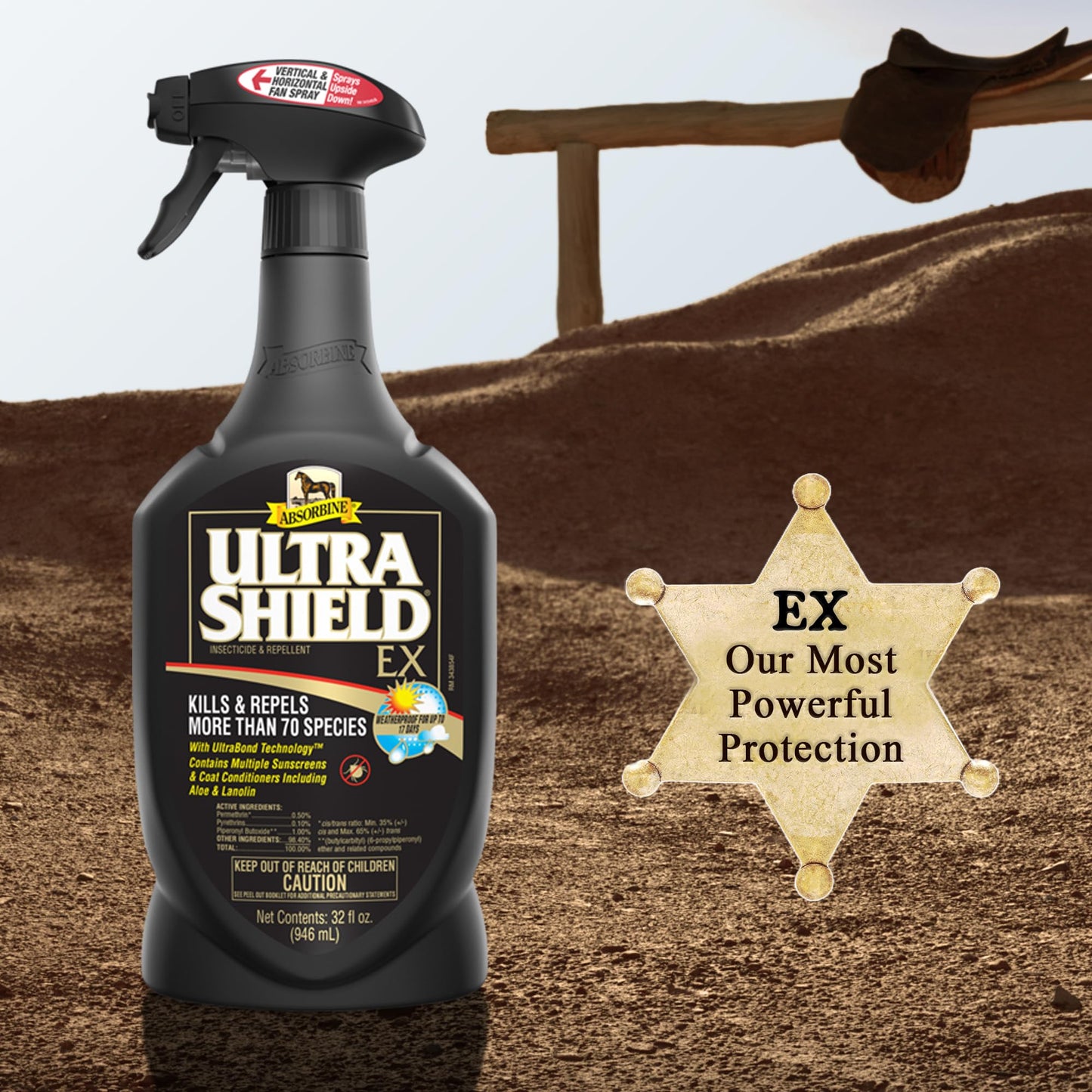 Absorbine UltraShield EX Fly Spray — 17-Day Weatherproof Protection