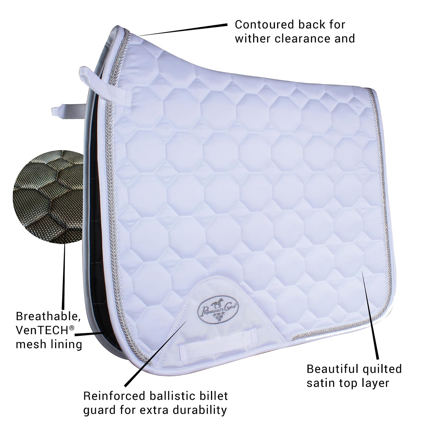 Professional's Choice VenTECH Satin Dressage Saddle Pad - Universal 24" x 21.5"