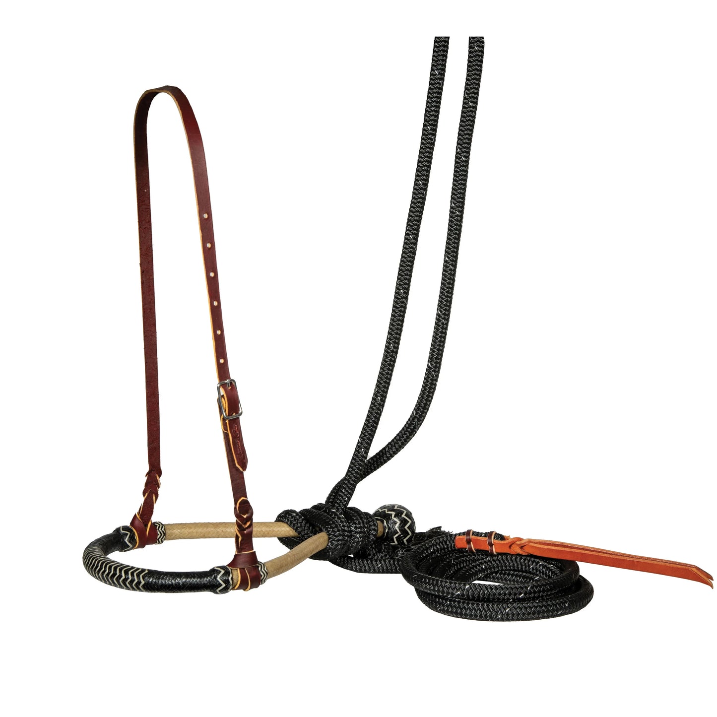 Professional's Choice Premium Braided Leather Training Rawhide Bosal - Black/Chocolate - Multiple Sizes