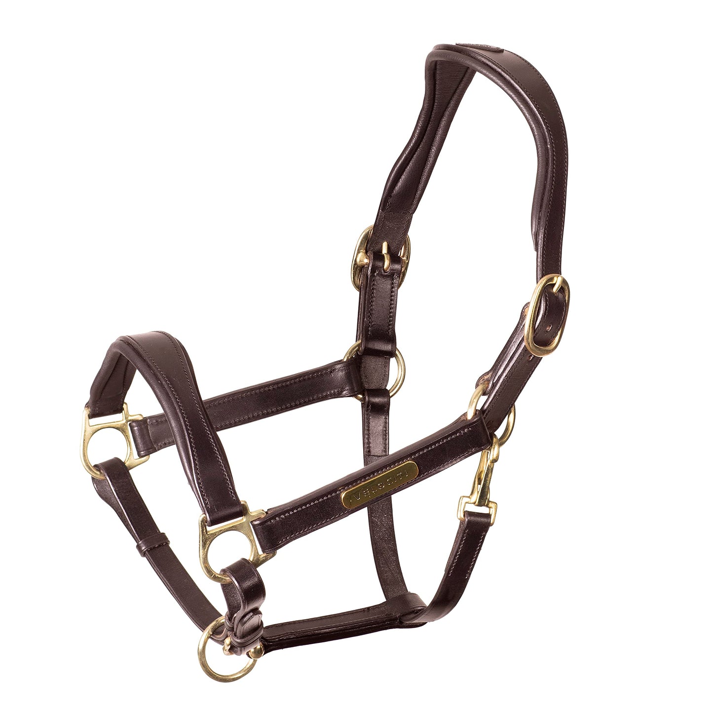 Shires Velociti Rapida Padded Leather Halter - FreedomFit Crown