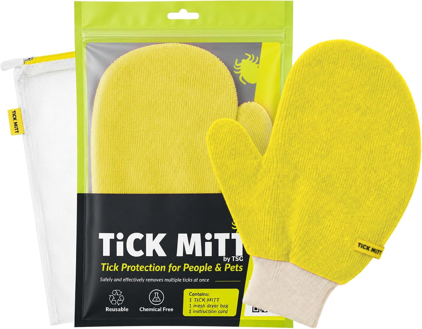 TiCK MiTT Tick Removal Glove for Humans & Pets - Safely Remove Ticks Effortlessly, Chemical-Free, Durable, Portable Tick Management Tool for Outdoor Adventures & Everyday Use | Safely Remove Ticks Effortlessly, Chemical-Free, Durable, Portable Tick