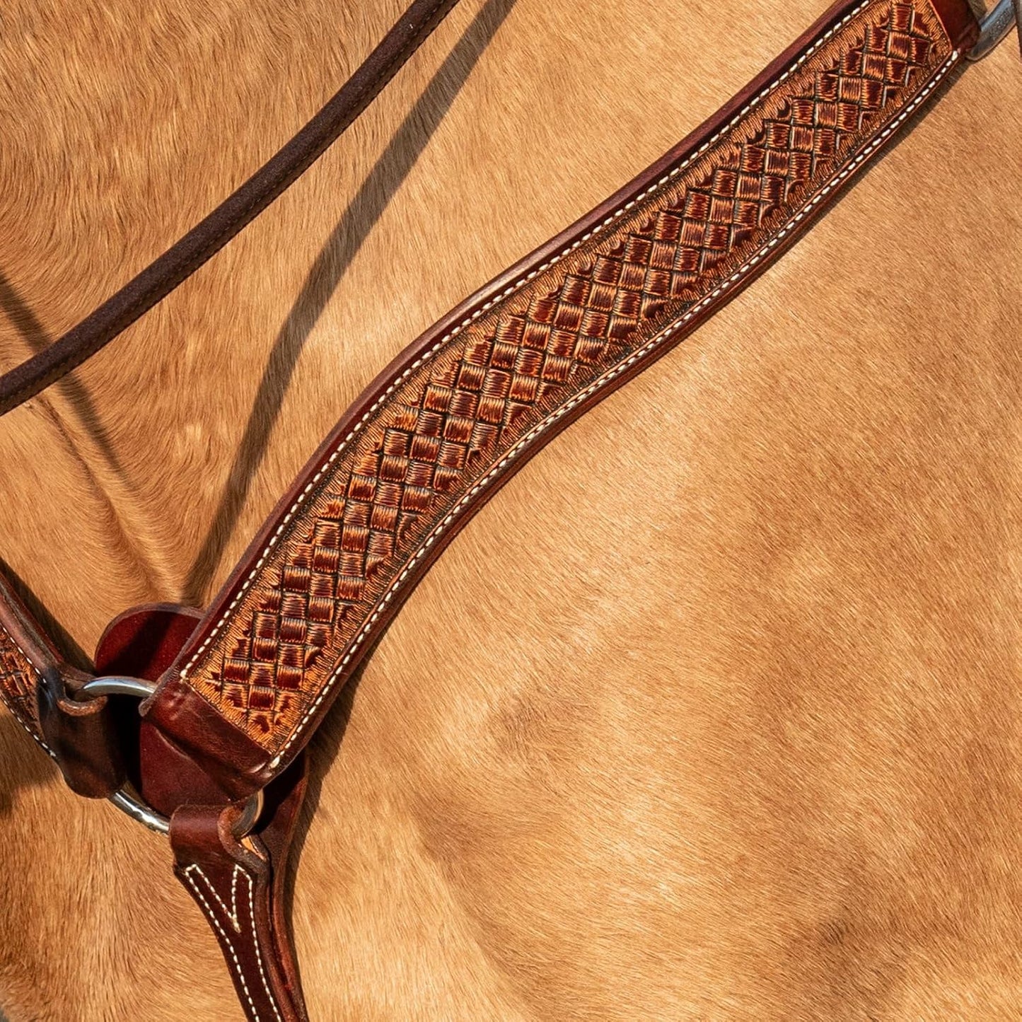 Martin Saddlery Breastcollar, 2-inch with Weave Tooled with Weathered Antique, Weathered Antique