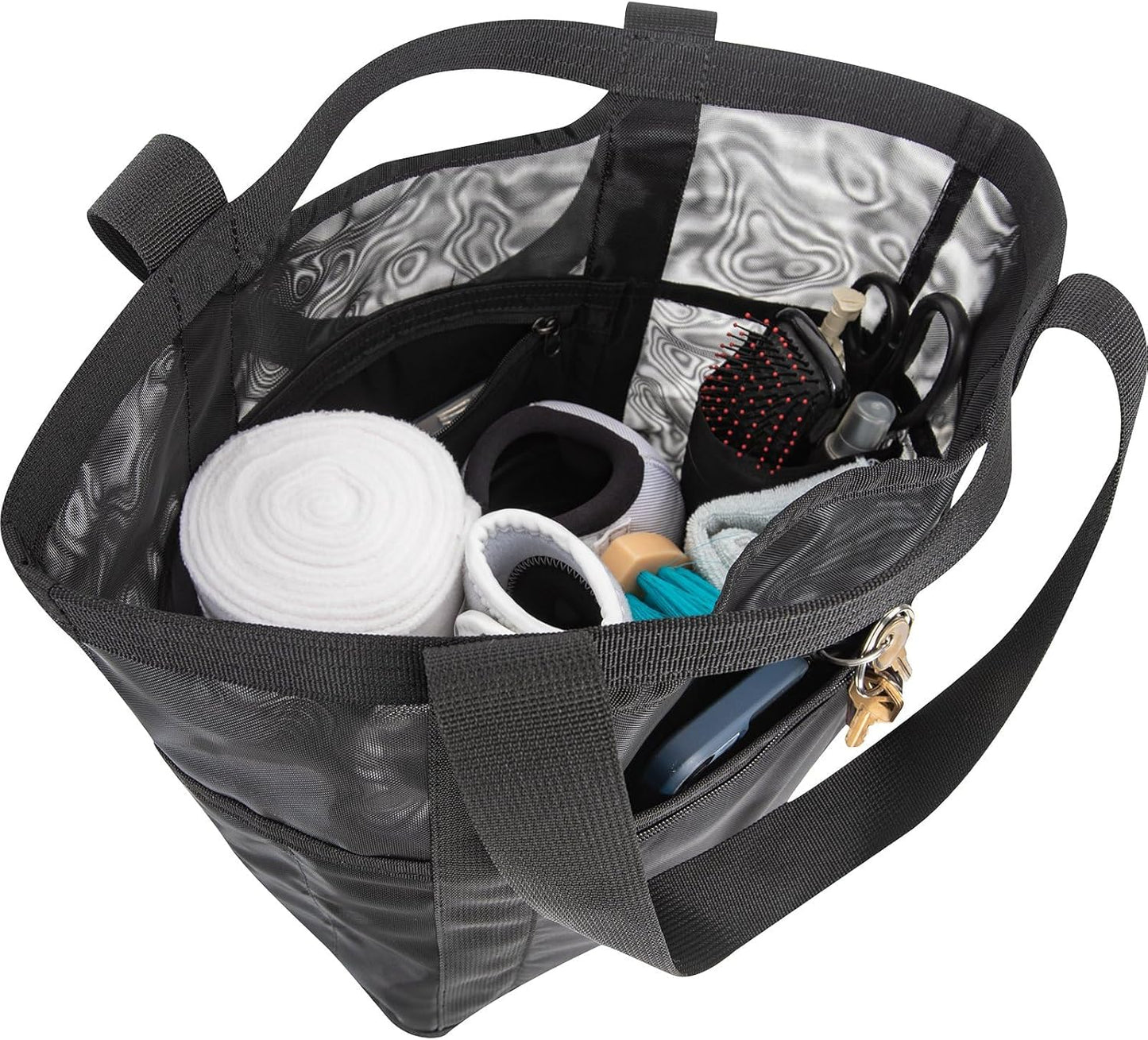 Classic Equine Arena Ready Gear Bag - 18.5" x 14" x 7" Ventilated Mesh Boot Tote & Ringside Tack Organizer with 6 Pockets