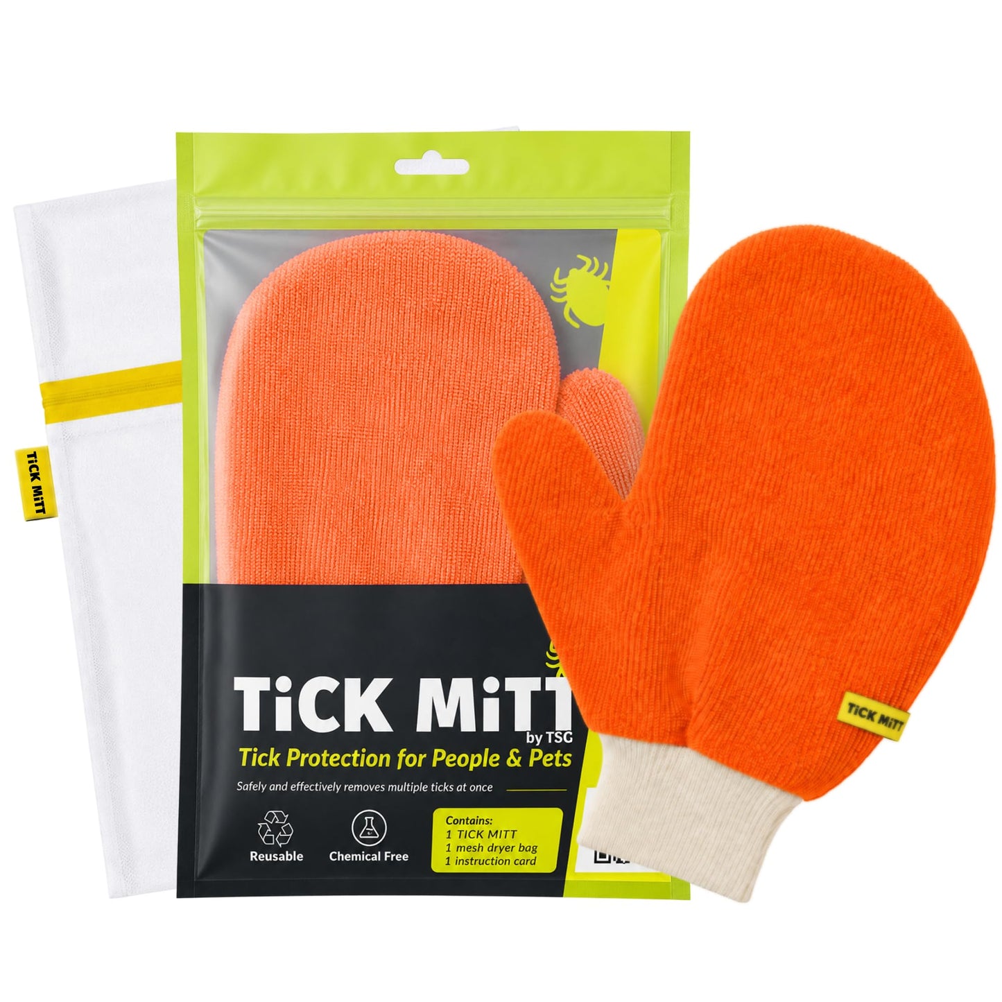 TiCK MiTT Tick Removal Glove for Humans & Pets - Safely Remove Ticks Effortlessly, Chemical-Free, Durable, Portable Tick Management Tool for Outdoor Adventures & Everyday Use | Safely Remove Ticks Effortlessly, Chemical-Free, Durable, Portable Tick