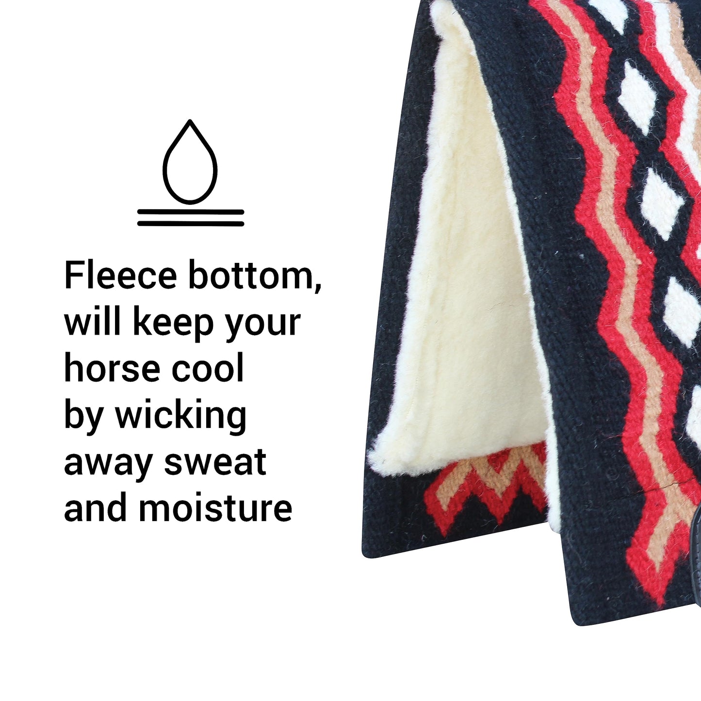 Professional's Choice SMX Heavy Duty Air Ride Shilloh Saddle Pad | 3/4" Breathable Core | 34" x 36" | Hand Woven 100% Navajo Wool 34" x 36"