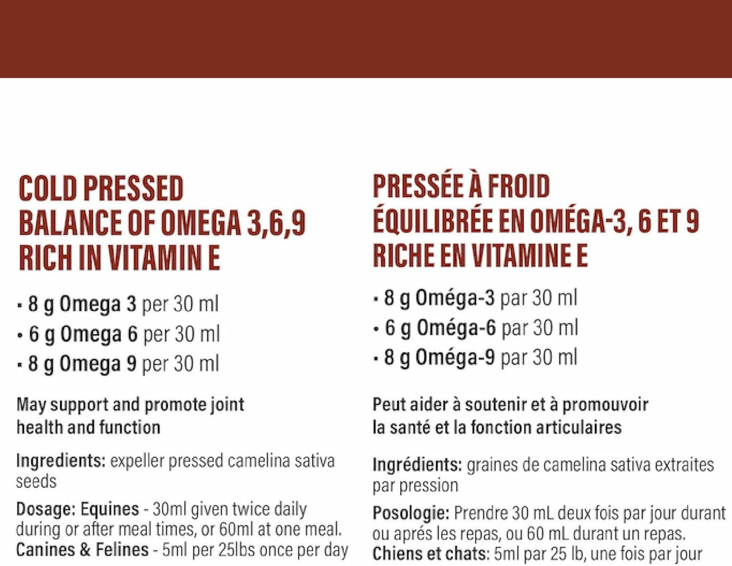 Camelina Oil 4 L Jug with Dispensing Pump | Oil for Equine, Canine and Feline Joint, Coat and Skin Health - Hooves and Paws