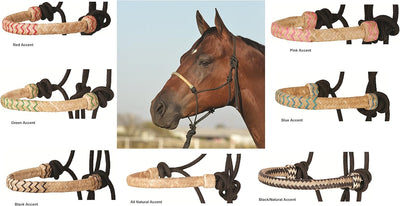 Cashel Rawhide Halter with Lead Rope - Durable Nylon with Braided Noseband