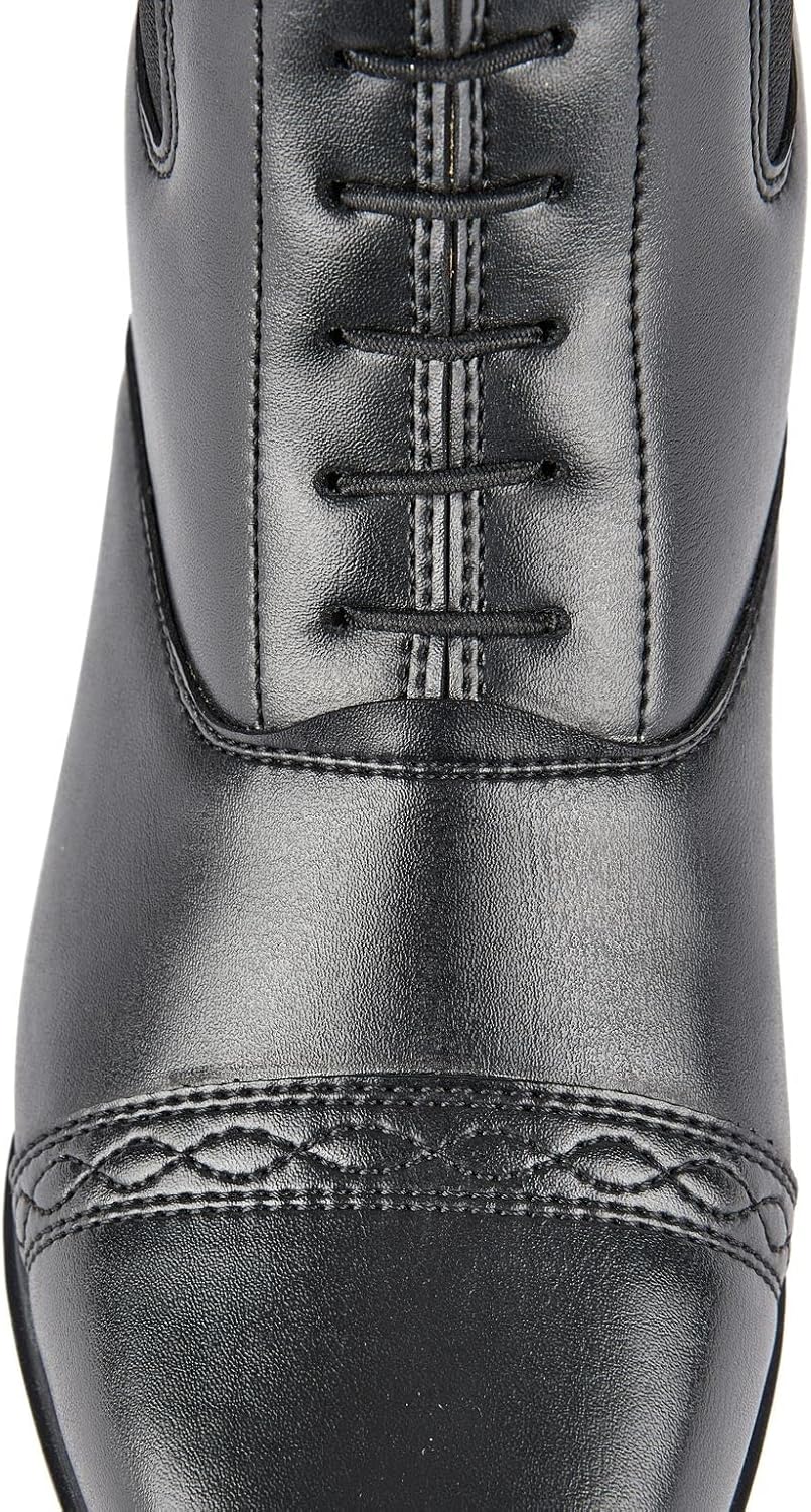 Shires Moretta Anita Women's Synthetic Leather Paddock Riding Boots - Mock Lace, Rear Zip, WickAway - Multiple Sizes