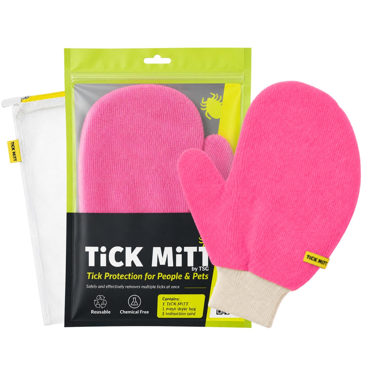 TiCK MiTT Tick Removal Glove for Humans & Pets - Safely Remove Ticks Effortlessly, Chemical-Free, Durable, Portable Tick Management Tool for Outdoor Adventures & Everyday Use | Safely Remove Ticks Effortlessly, Chemical-Free, Durable, Portable Tick