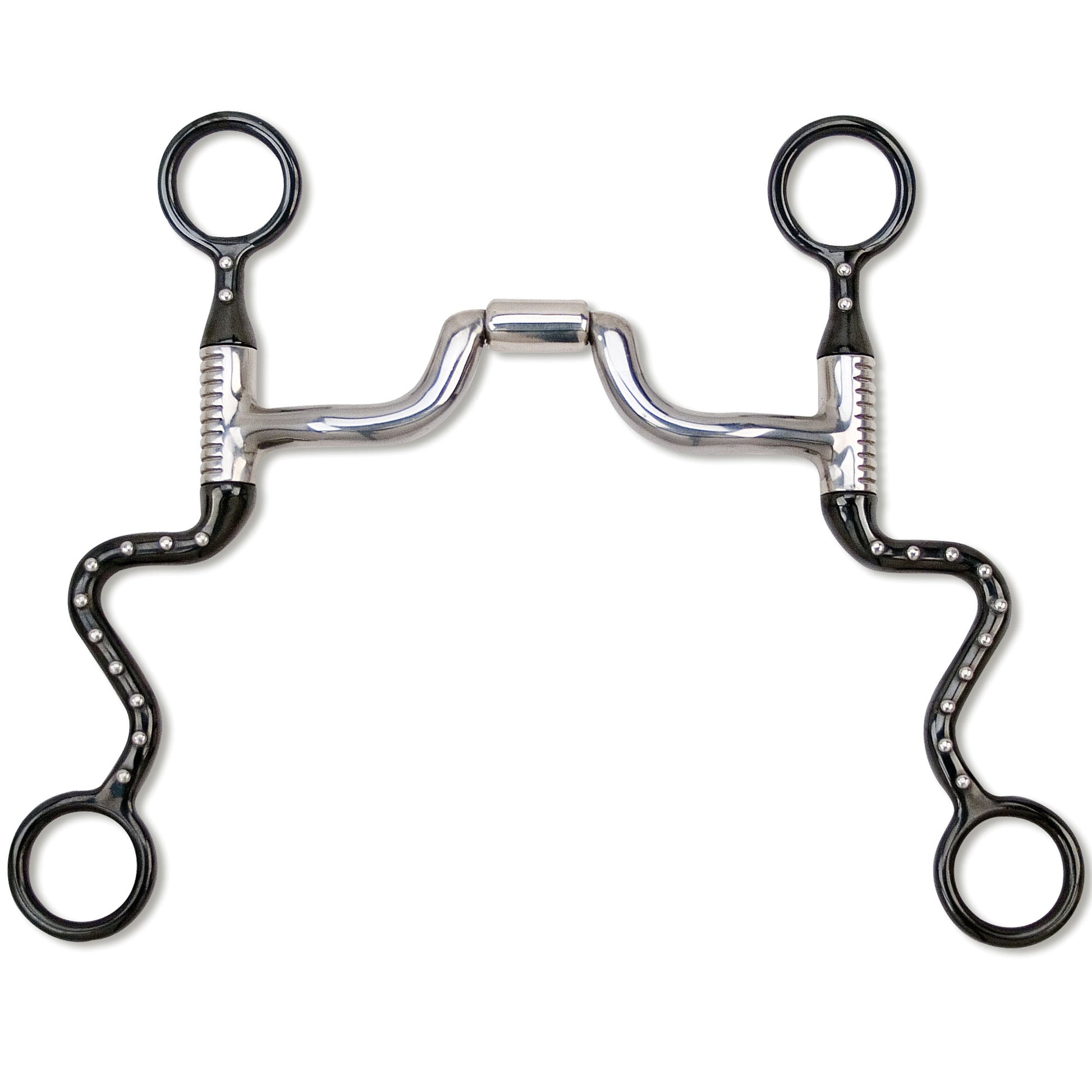 Myler Black Steel Seven Shank with Narrow Low Ported Barrel MB 43LP 89 - 13435 - Hooves and Paws