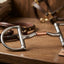 Lifestyle photo of Myler Stainless Steel English Dee Bit MB 36 with Hooks and Copper Inlay - Level 2-3 3" Pony Dee