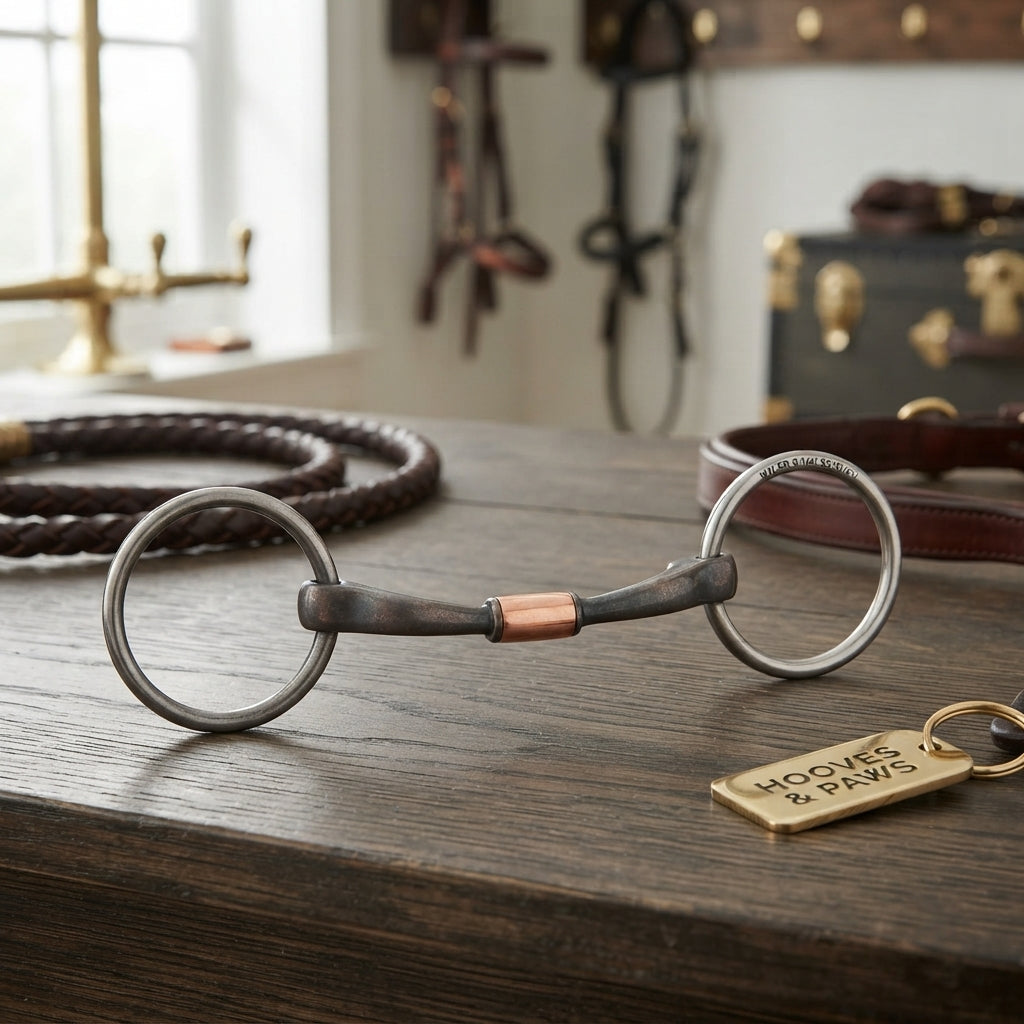 Lifestyle photo of Myler Bridoon Bit 02 Comfort Snaffle - 5 1/4 inch Sweet Iron with Copper Inlay
