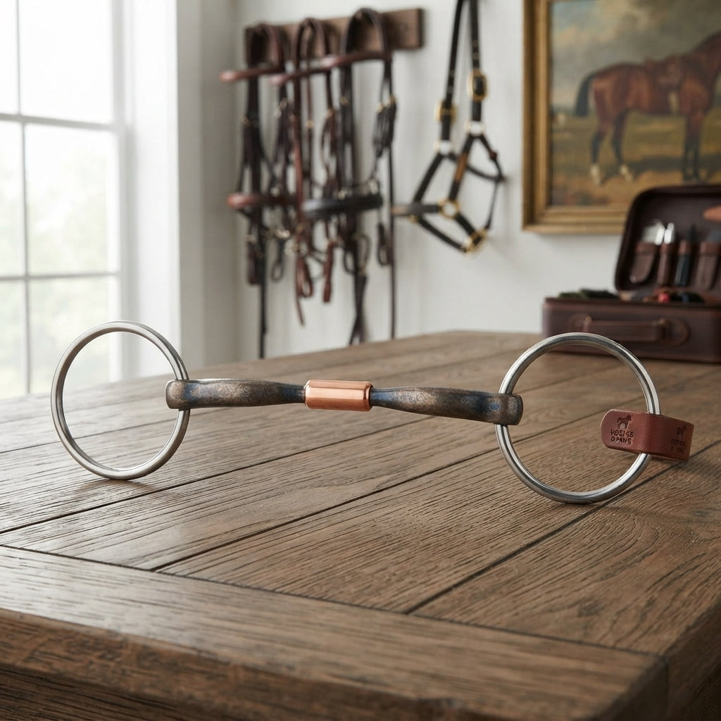 Lifestyle photo of Myler Bridoon Bit 02 Comfort Snaffle - 5 1/4 inch Sweet Iron with Copper Inlay