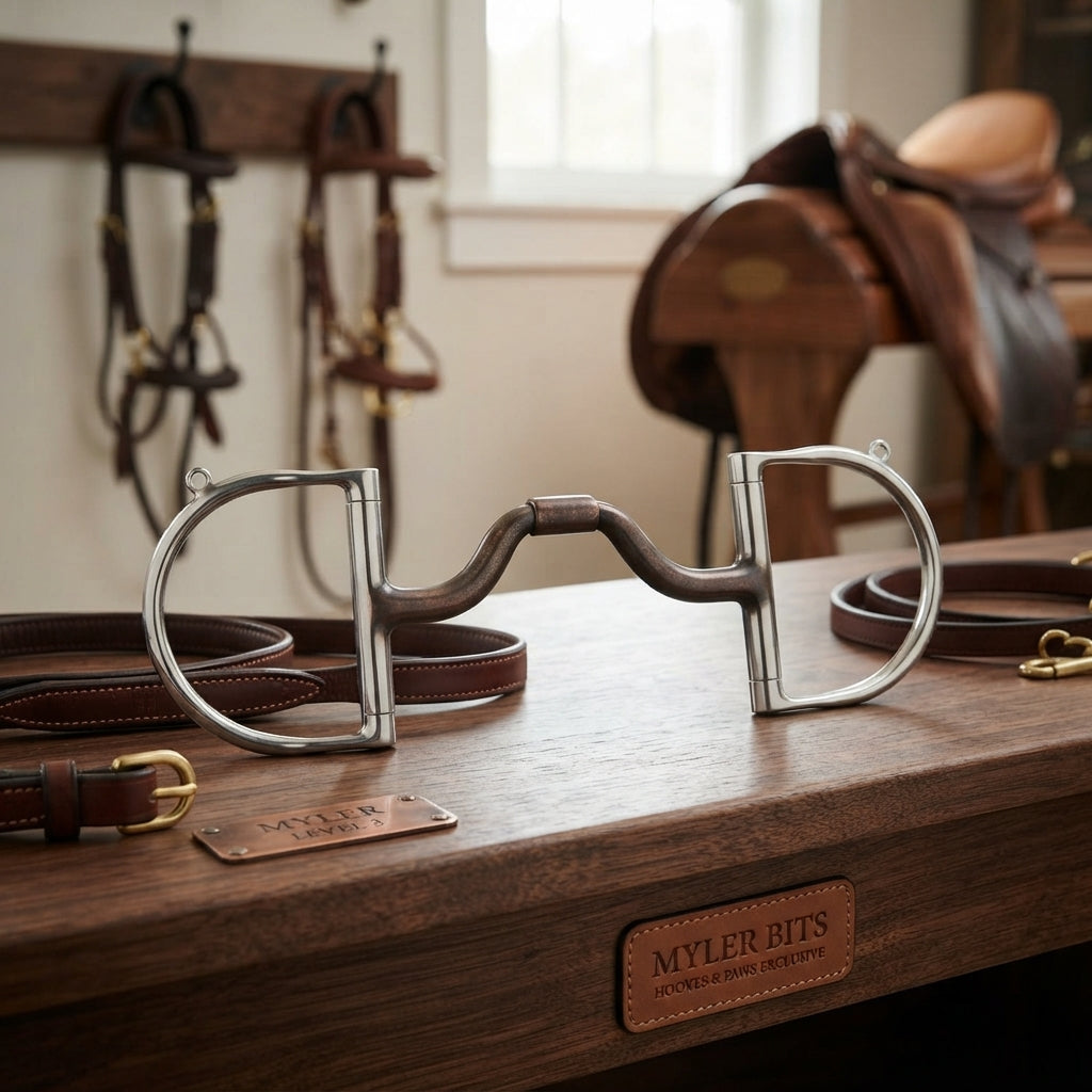 Lifestyle photo of Myler Level 3 Medium English Dee Bit with Hooks - Sweet Iron Mouthpiece 33
