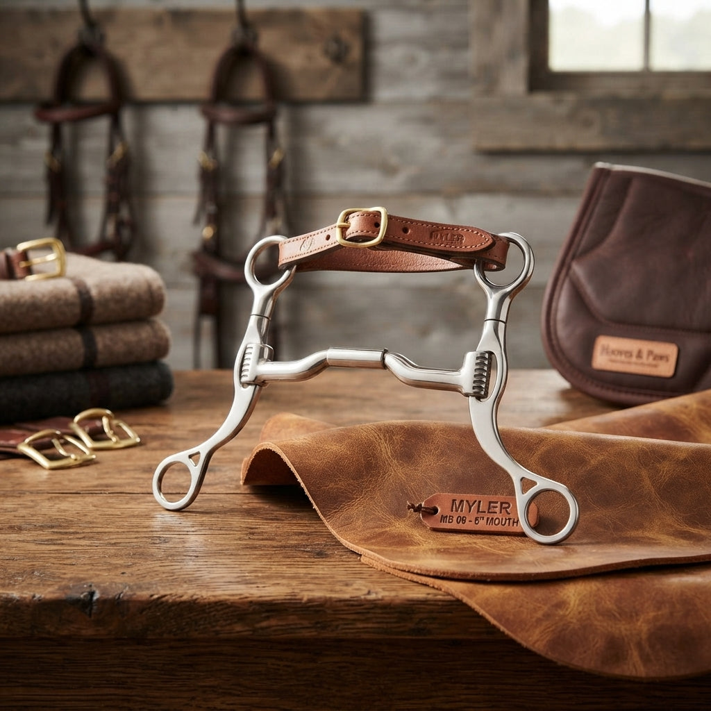 Lifestyle photo of Myler MB 06 Short Shank Bit - Level 2 Low Port Comfort Snaffle Western Bit - 5" Mouthpiece