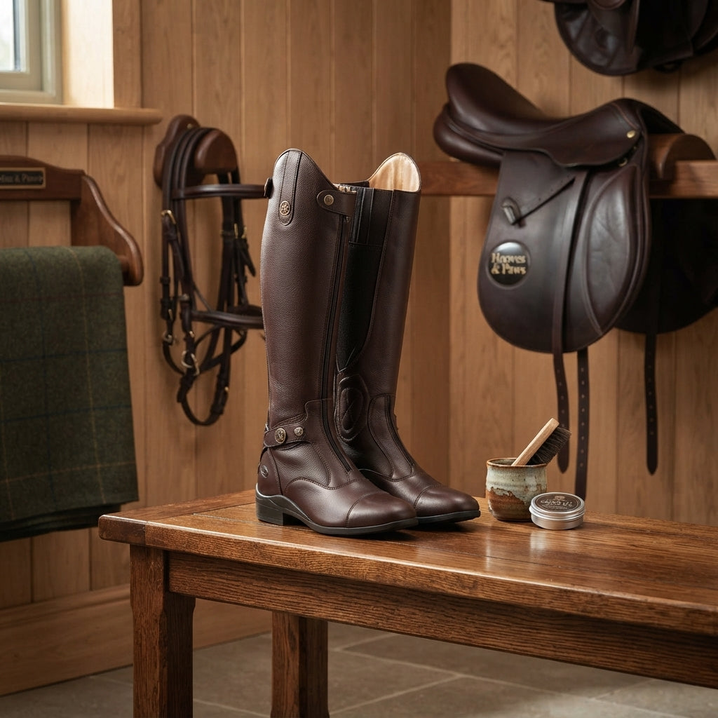 Lifestyle photo of Shires Moretta Eleonora XGRIP Tall Riding Boots - Premium Leather Equestrian Footwear