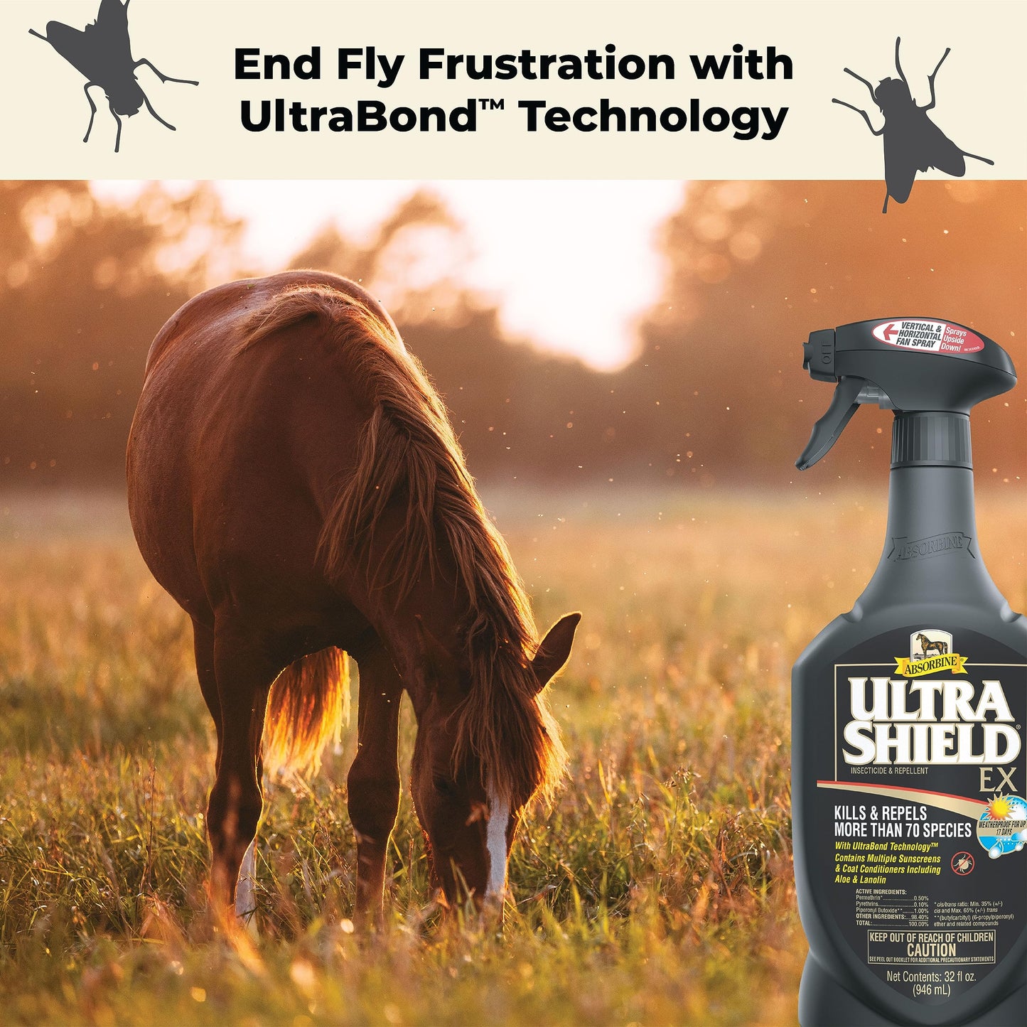Absorbine UltraShield EX Fly Spray — 17-Day Weatherproof Protection