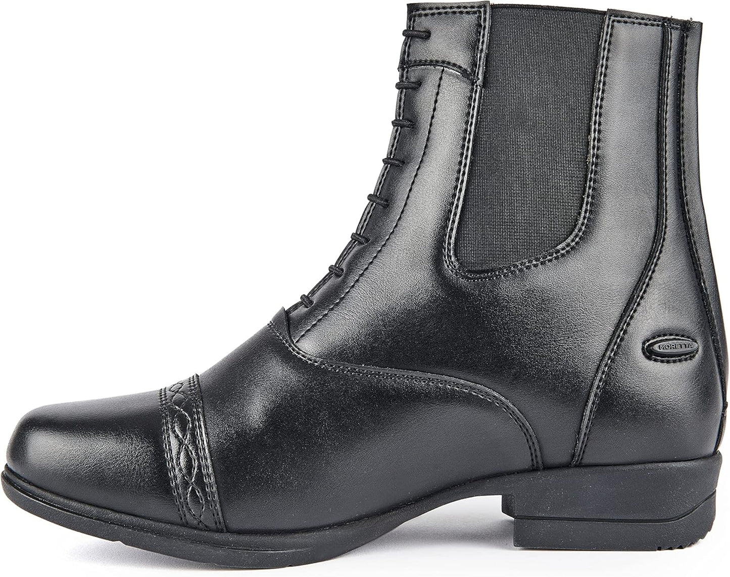Shires Moretta Anita Women's Synthetic Leather Paddock Riding Boots - Mock Lace, Rear Zip, WickAway - Multiple Sizes