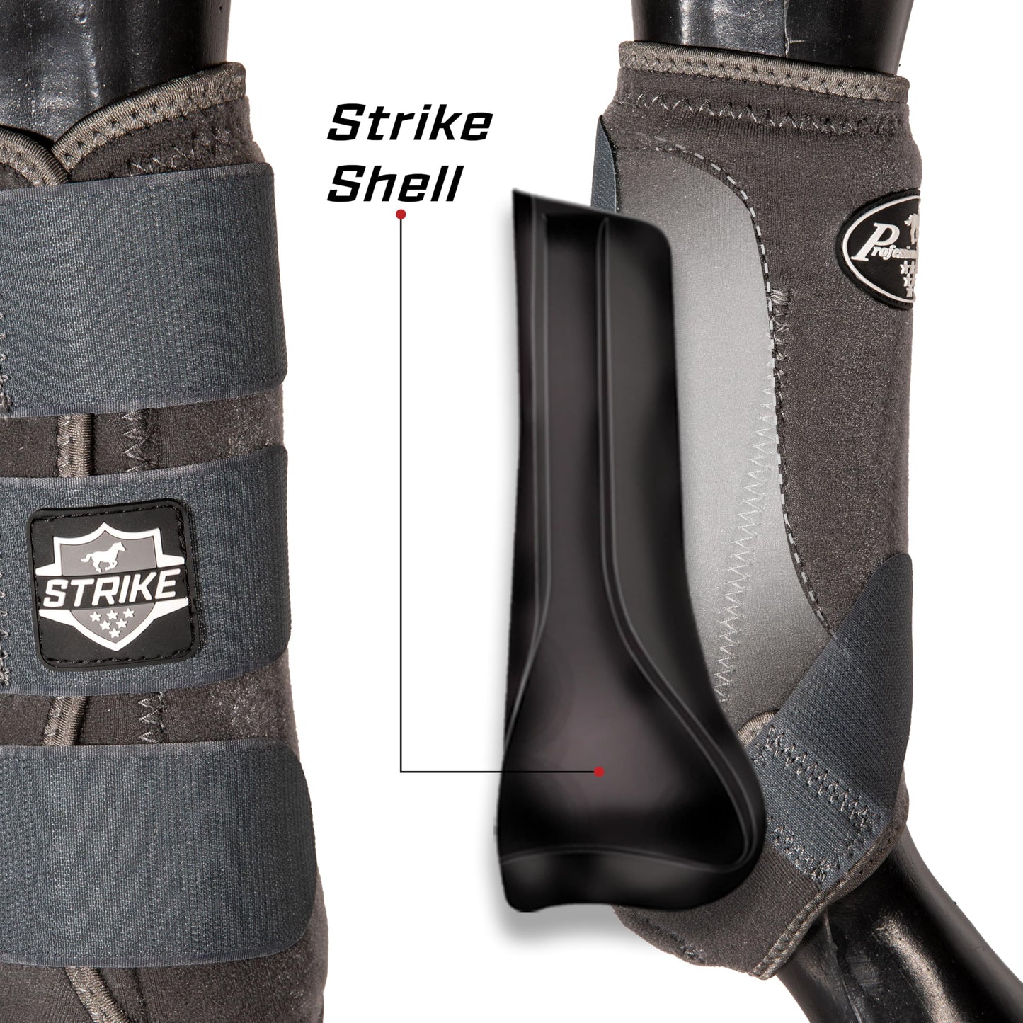 Professional's Choice Strike Sports Medicine Horse Boots (4-Pack) - 2XCool Lining & TPU Strike Shell - Multiple Sizes