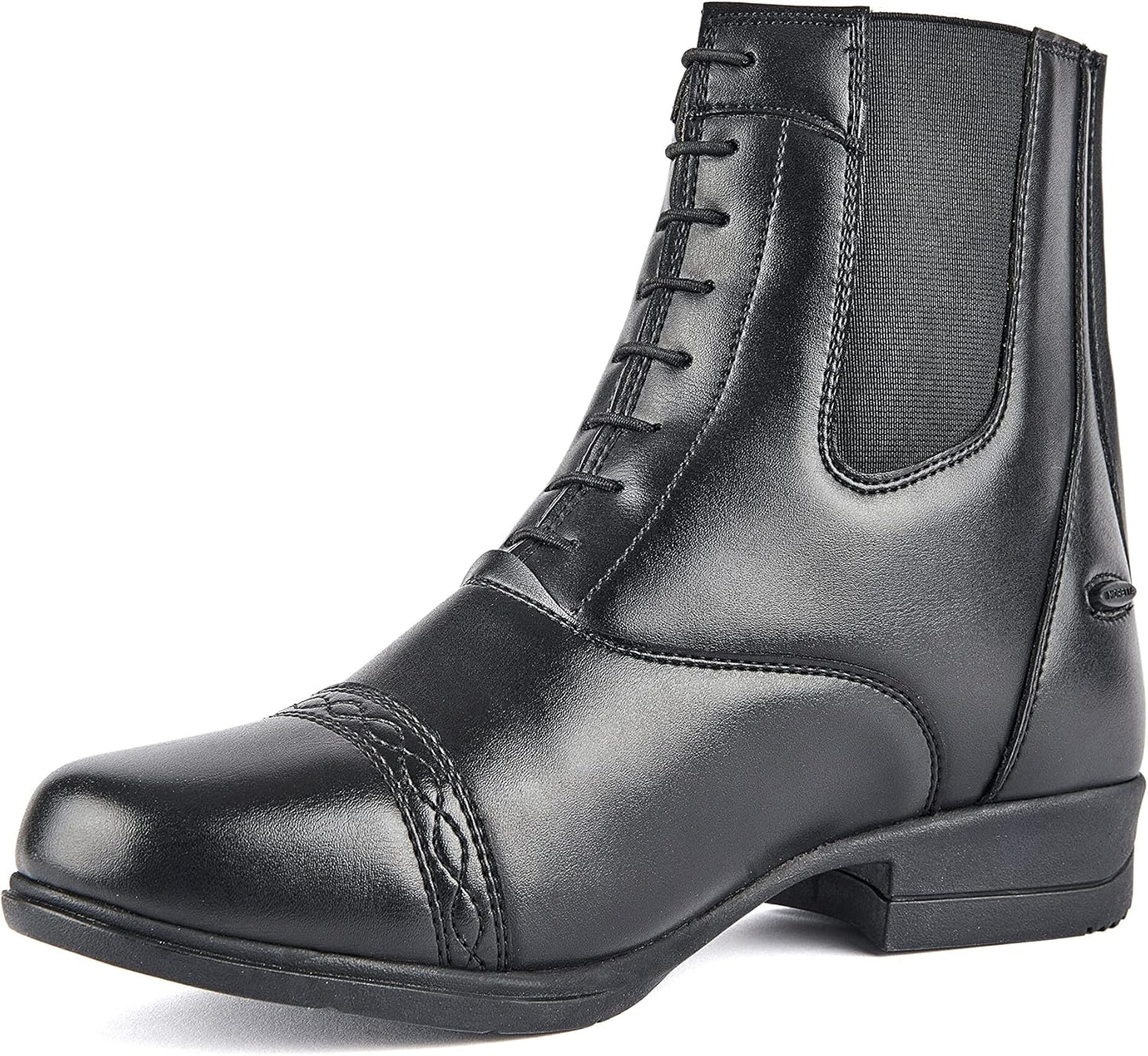 Shires Moretta Anita Women's Synthetic Leather Paddock Riding Boots - Mock Lace, Rear Zip, WickAway - Multiple Sizes