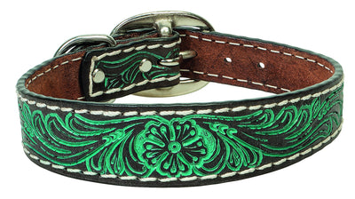 Weaver Pet Carved Flower Dog Collar - Stylish & Durable