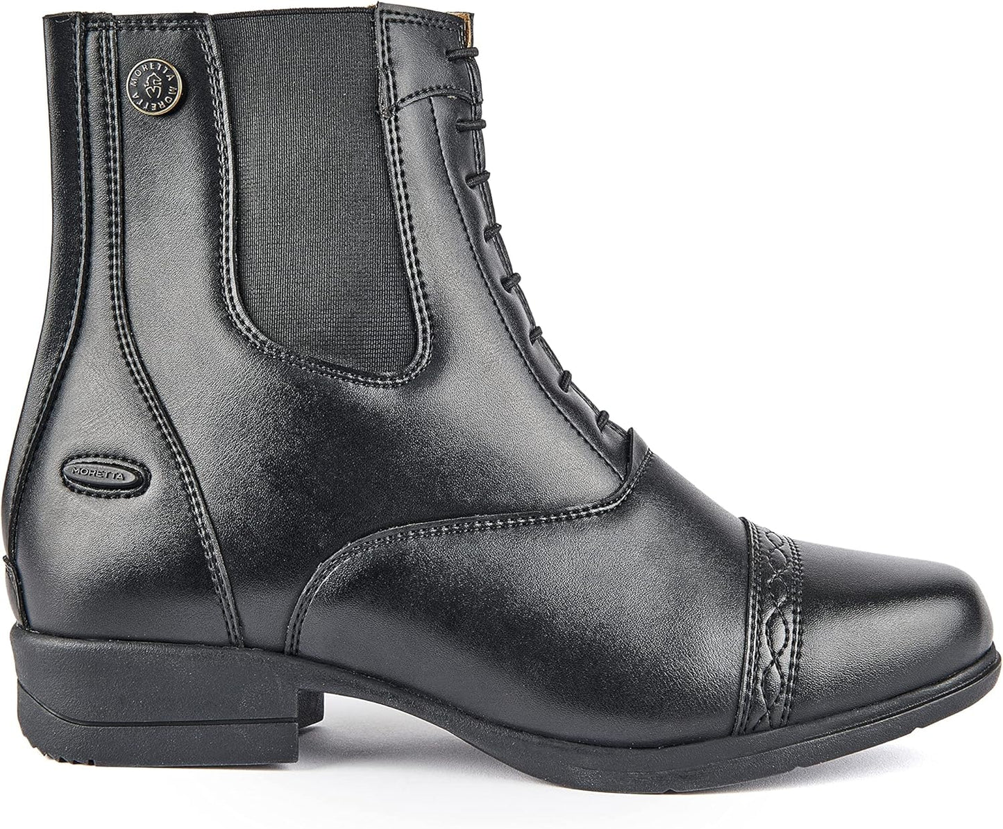 Shires Moretta Anita Women's Synthetic Leather Paddock Riding Boots - Mock Lace, Rear Zip, WickAway - Multiple Sizes