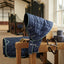 Lifestyle photo of Toklat Bucas Quilt Combi Neck - Navy Insulated Breathable Horse Stable Blanket Neck Cover Attachment