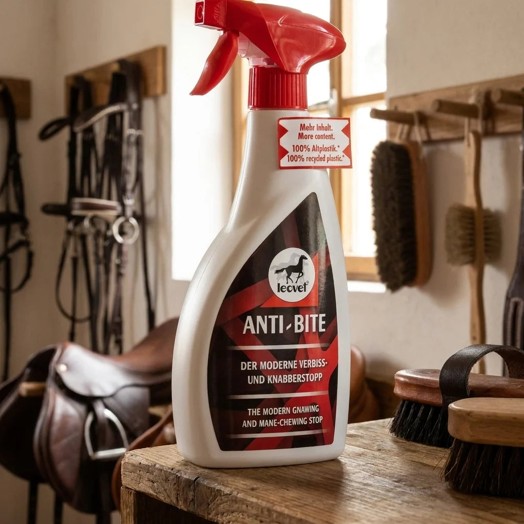 Toklat Leovet Anti-Bite Spray - 550ml - Horse Chewing Deterrent with Bitrex & Capsaicin - styled in a tack room