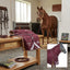 Lifestyle photo of Shires Highlander Plus 100g Turnout Neck Cover - Maroon, 1200D Ripstop