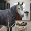 Lifestyle photo of Shires Highlander Plus 300 Neck Cover - 300g Heavyweight Turnout Hood, Grey