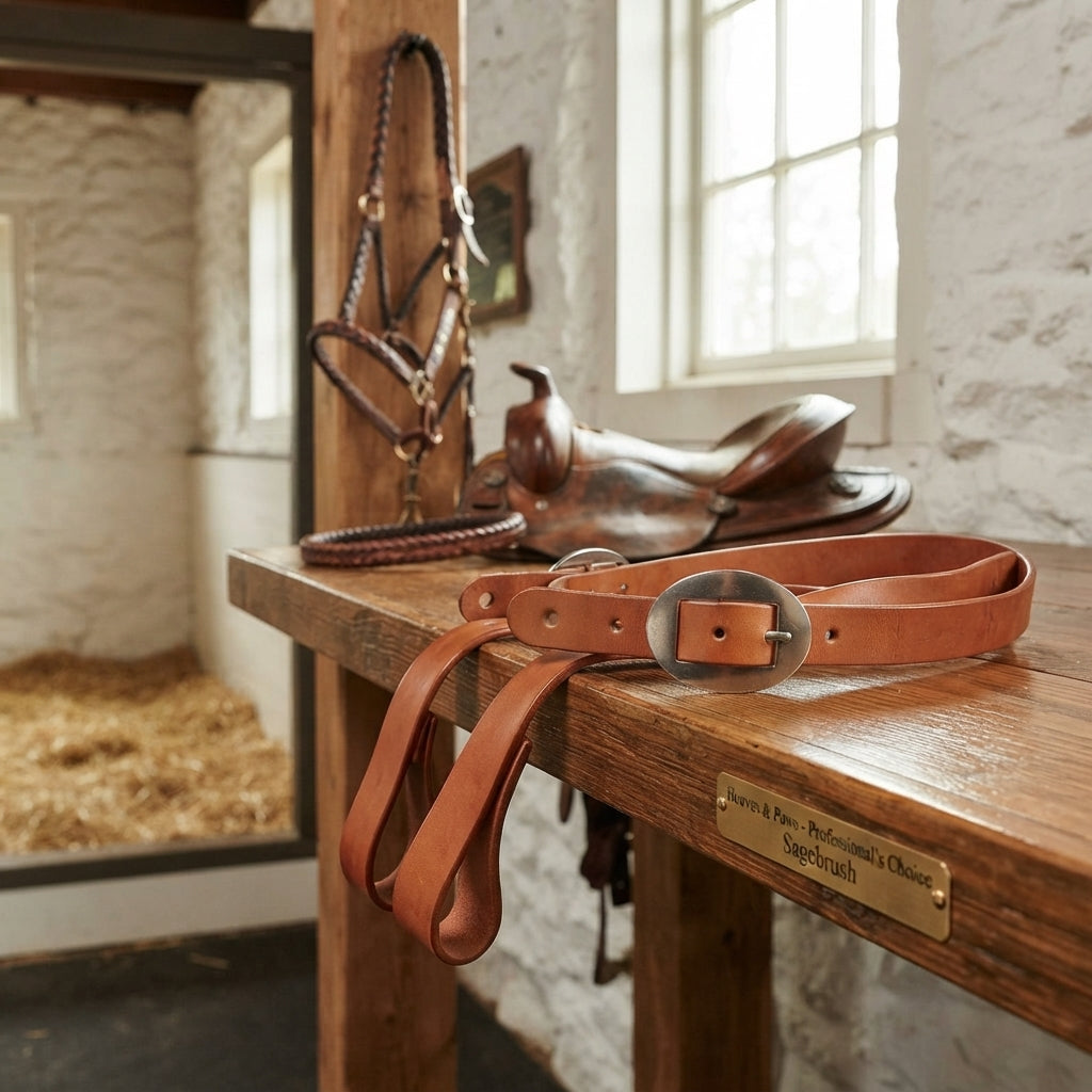 Lifestyle photo of Professional's Choice Men's 3/4 Inch Sagebrush Spur Straps - Premium Harness Leather