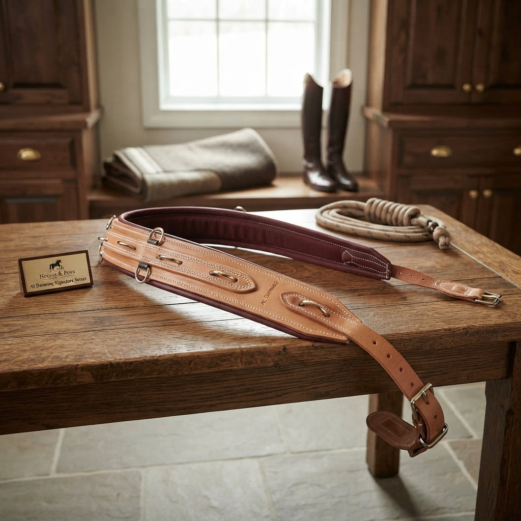 Lifestyle photo of Professional's Choice Al Dunning Pro-Training Hermann Oak Leather Surcingle - 61-77 Inch