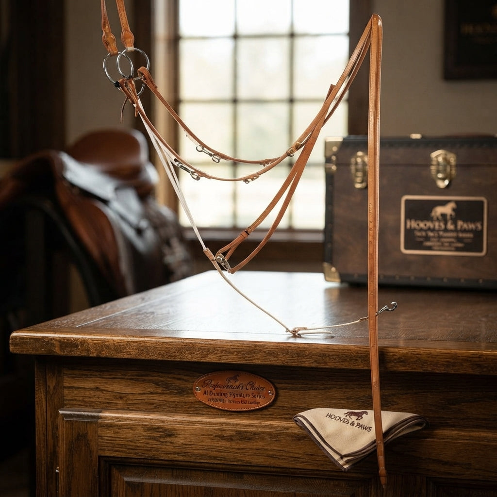 Lifestyle photo of Professional's Choice Al Dunning Herman Oak Leather German Martingale with Split Reins - AD8059HL
