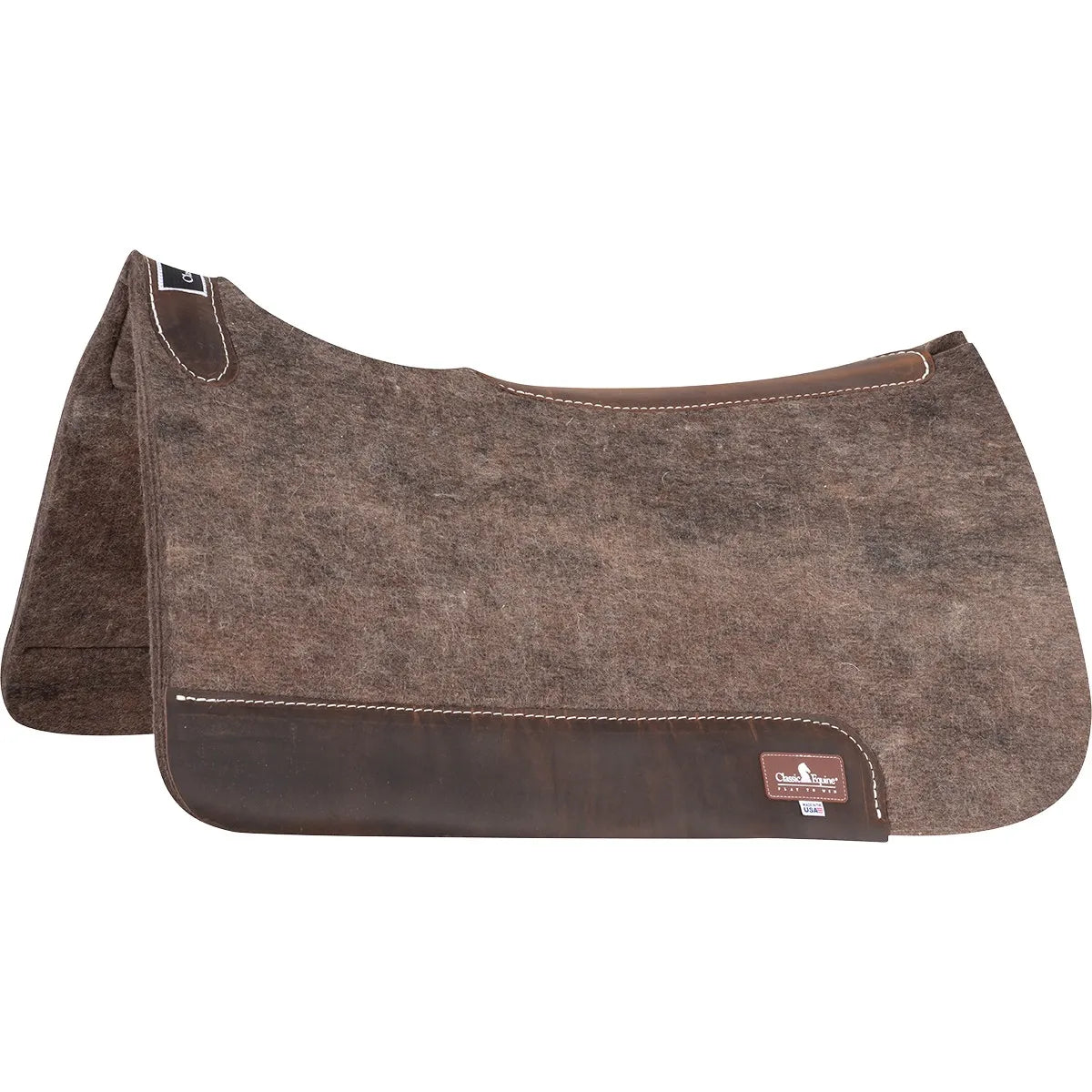 Classic Equine 1-Inch Alpaca Felt Western Saddle Pad - Contoured Shock-Absorbing Equestrian Pad