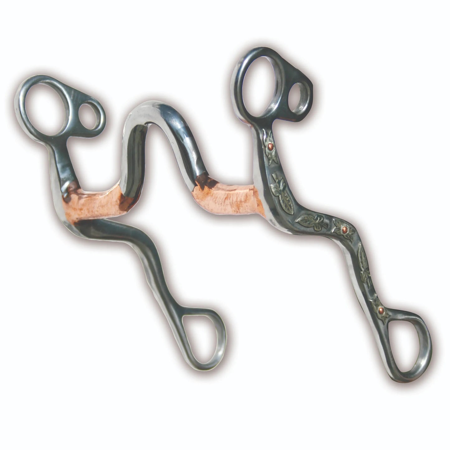 Antique Varnish Leaf Shank Medium Port Western Horse Bit