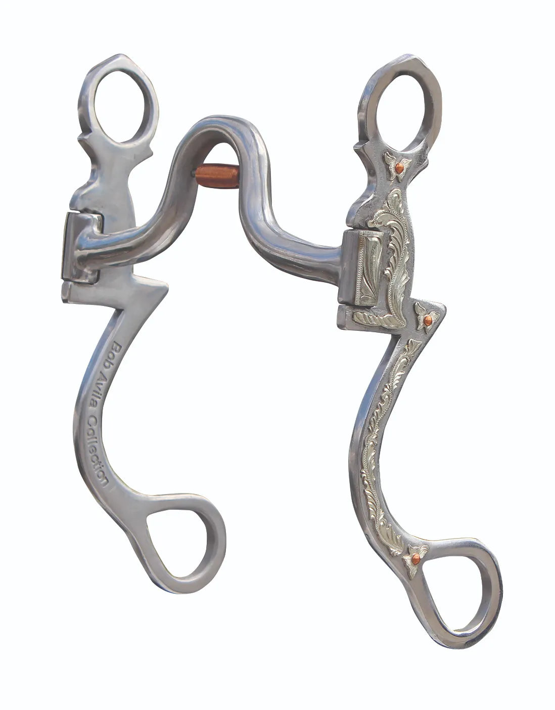 Professional's Choice Bob Avila Seven Shank Medium Port Roller Western Horse Bit - Sweet Iron & Copper, 2" Port