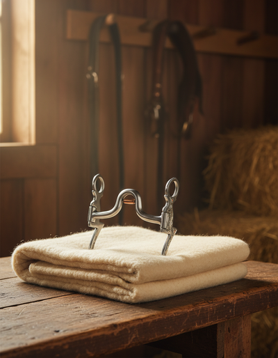 AV Seven Shank Medium Port Roller Western Horse Bit