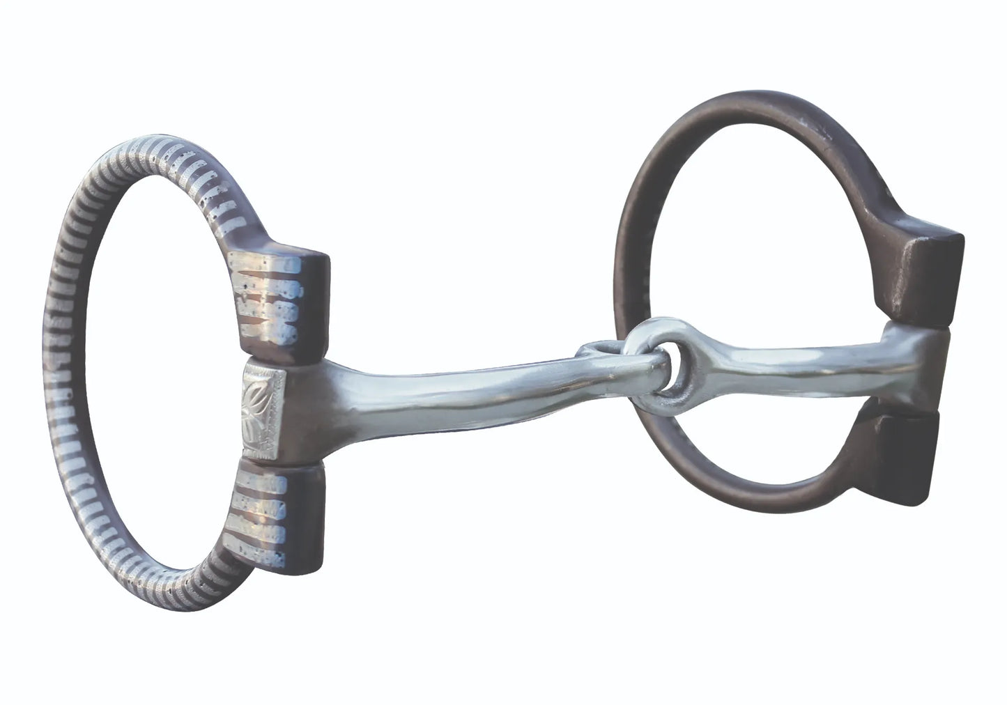 AV Stainless Steel D-Ring Snaffle Horse Bit with Silver Details