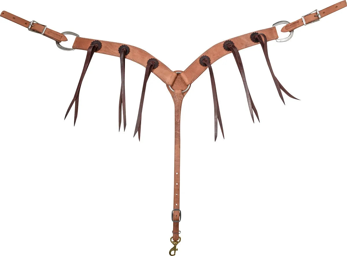 Martin Saddlery 2-Inch Heavy-Duty Harness Leather Breastcollar - 2" Width, Stainless Steel Hardware