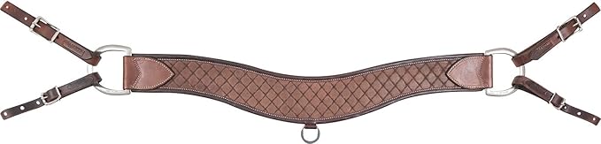 Martin Saddlery 4 - inch Steer Roper Breastcollar, Wrapped with Quilted Tooling - Hooves and Paws