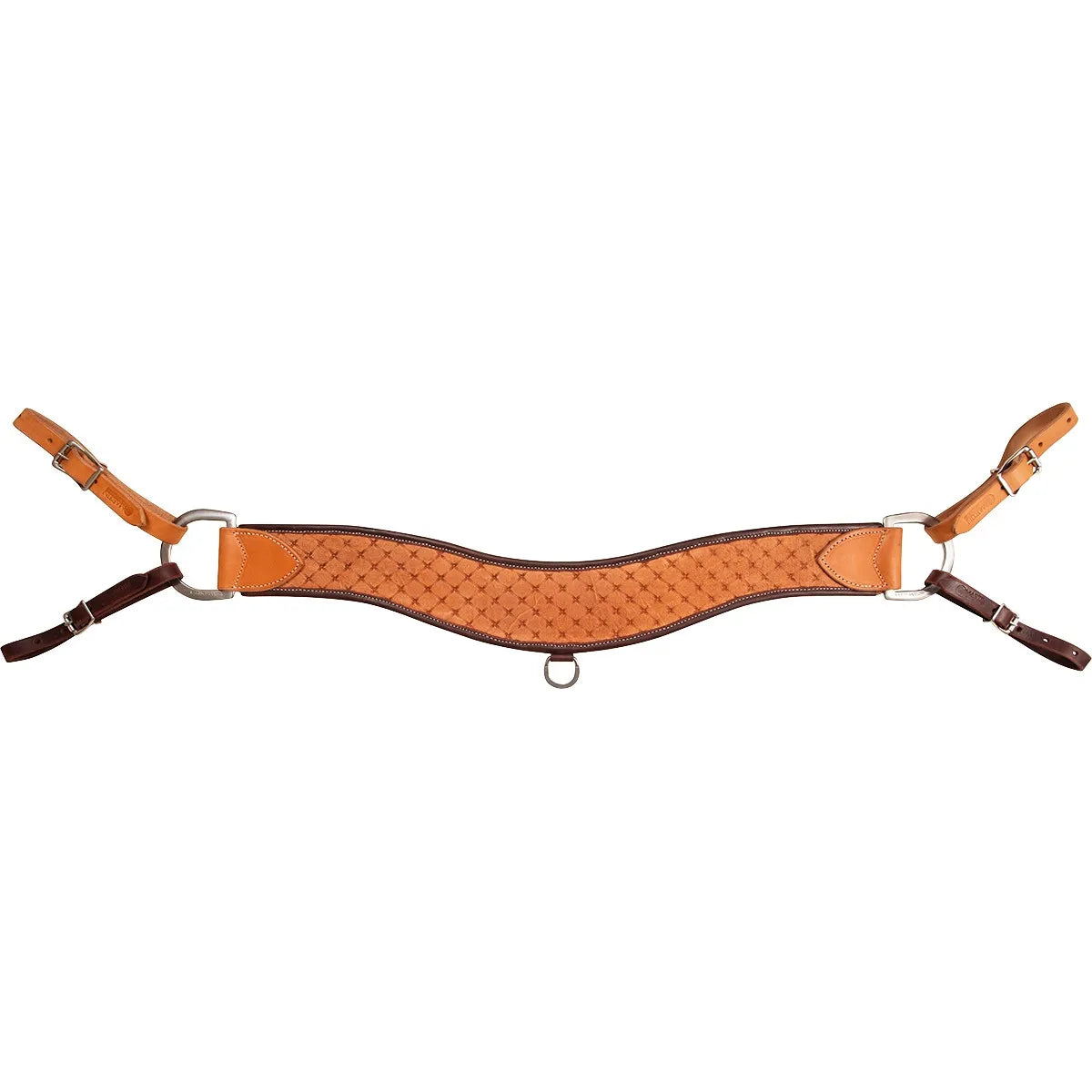 Martin Saddlery Quilted Tooled Leather Western Tripping Breastcollar - 4-Inch Wide