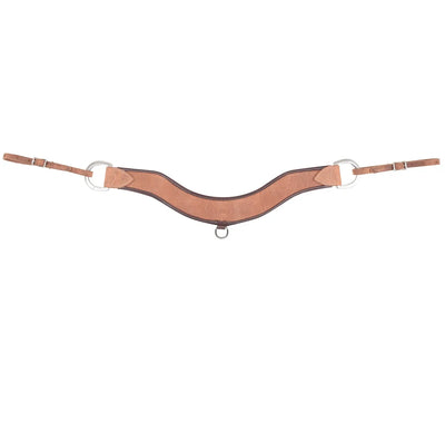 Martin Saddlery 3-Inch Steer Roper Breastcollar - Heavy Duty Leather with Latigo Wrap & Stainless Steel Hardware