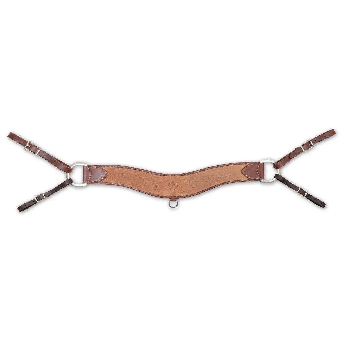 Martin Saddlery 4-Inch Heavy Duty Steer Roper Breastcollar - Doubled and Stitched Roughout Leather