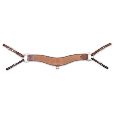 Martin Saddlery 4-Inch Heavy Duty Steer Roper Breastcollar - Doubled and Stitched Roughout Leather