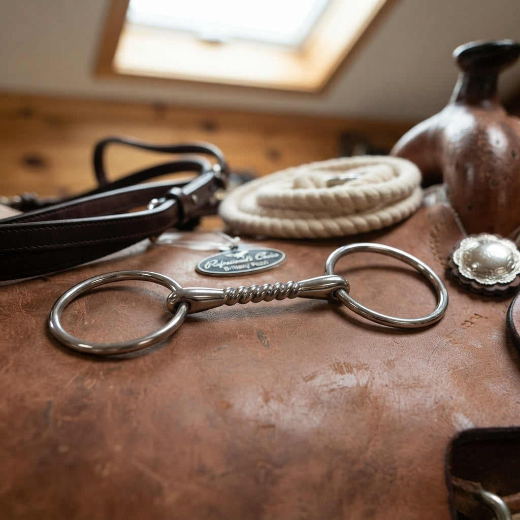 Lifestyle photo of Professional's Choice Brittany Pozzi Twisted Snaffle O-Ring Horse Bit - Multiple Sizes