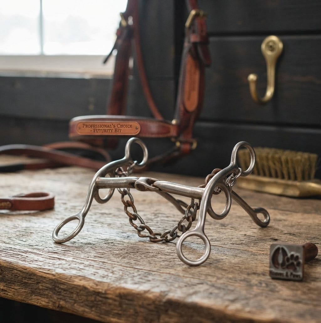 Lifestyle photo of Professional's Choice Futurity Bit - 5.5" Sweet Iron Chain Mouthpiece Short Gag
