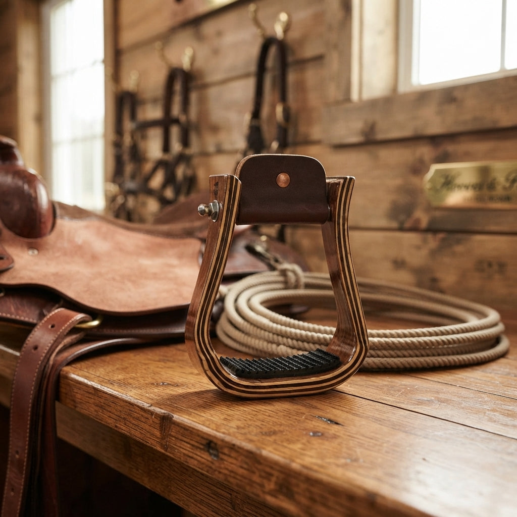 Lifestyle photo of Professional's Choice Barrel Racing Stirrup - 2" Tread