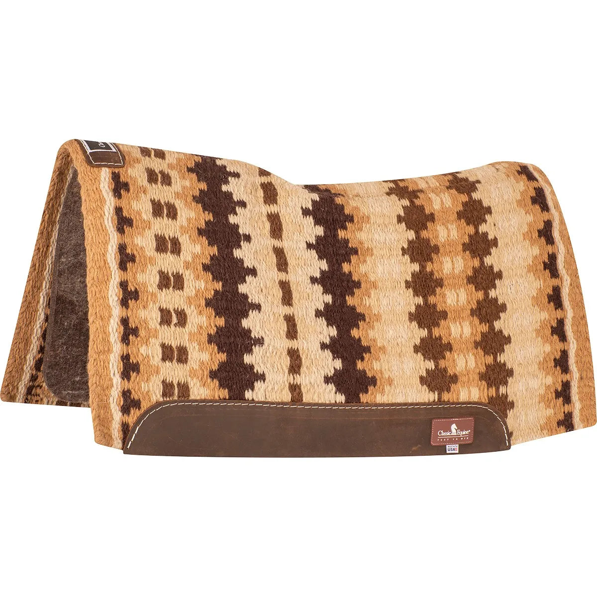 Classic Equine 3/4-Inch Alpaca Felt Blanket Top Horse Saddle Pad - Anatomically Contoured, Alpaca-Wool Blend